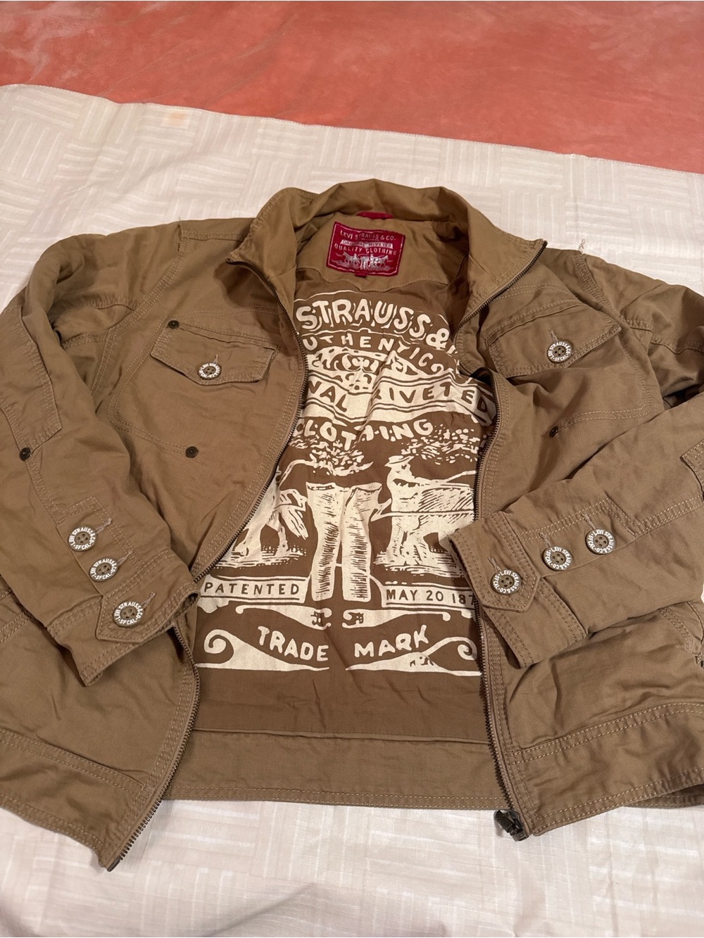 Levi's Men's Brown Field Jacket with Graphic Tee Layered Look